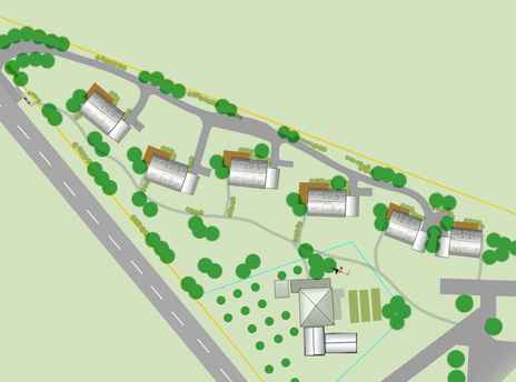 A conceptual layout of a housing development based on kaupapa Māori values. 