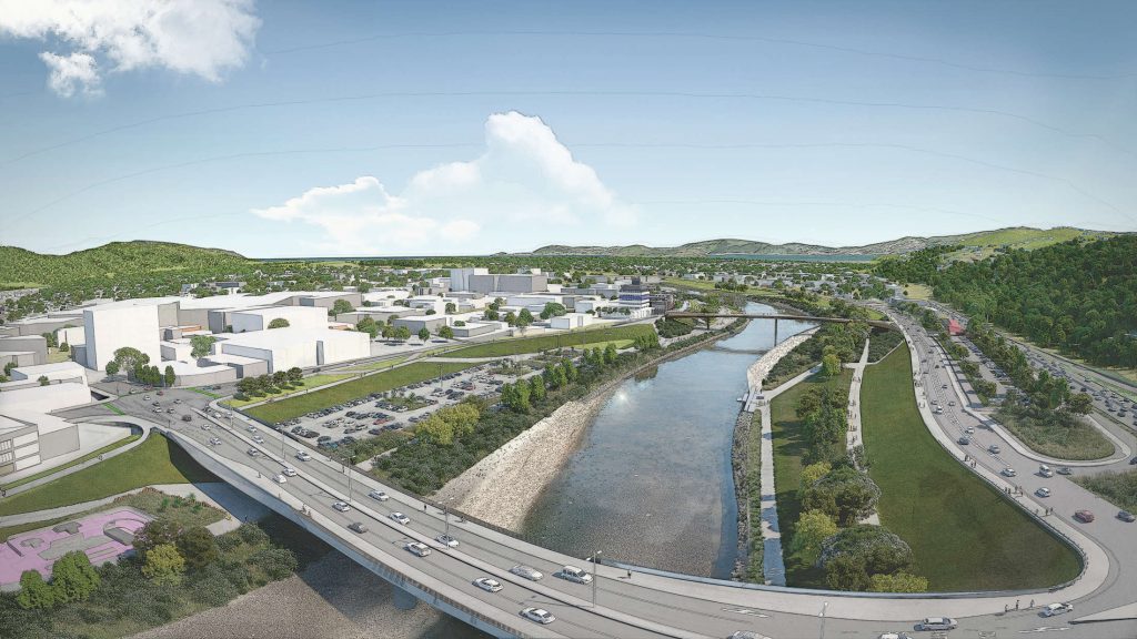 a visualisation of the proposed new Melling bridge, by Riverlink